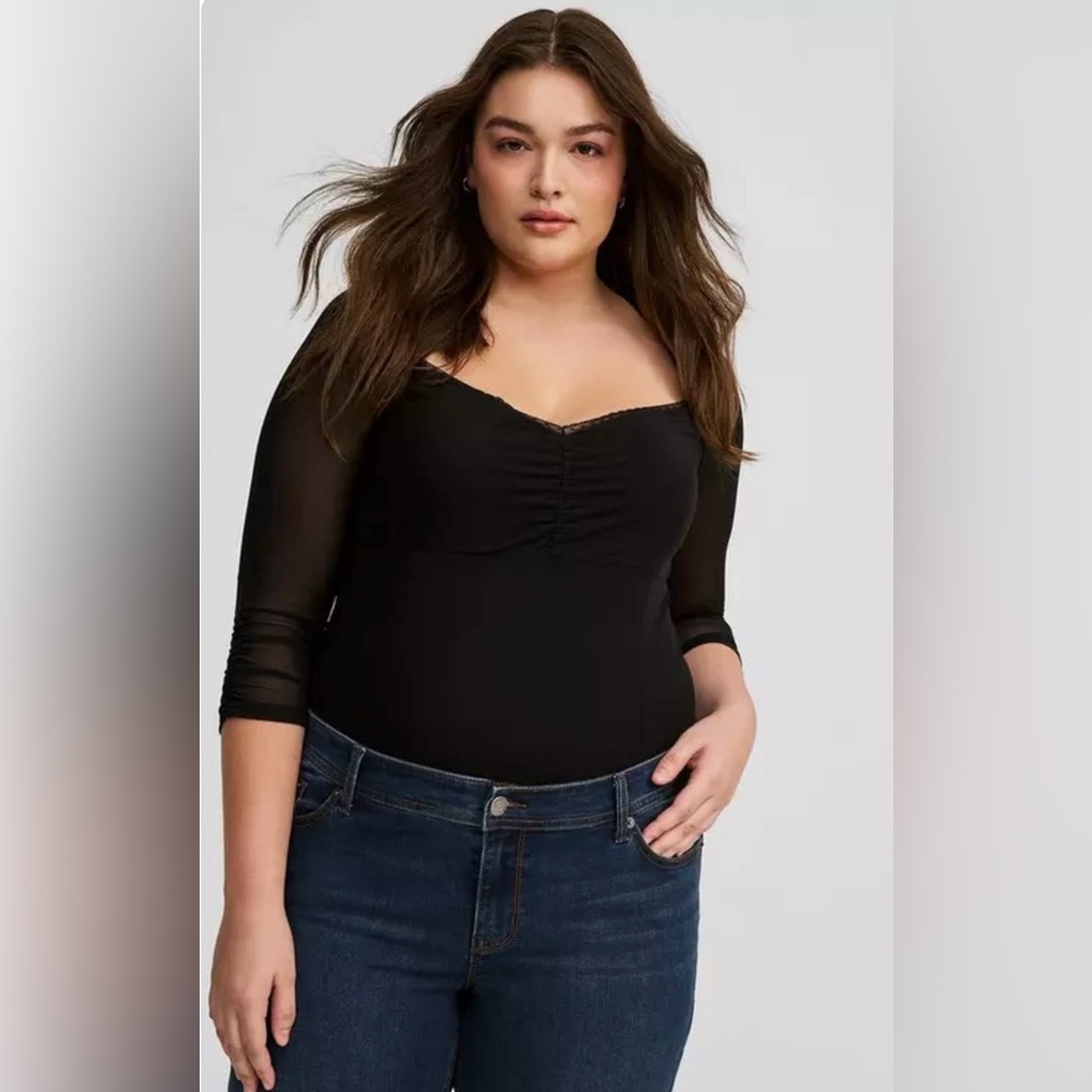 NWOT Torrid 2x Mesh Sweetheart Corset Top Black Sexy Cute